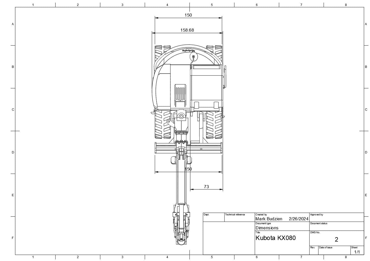 1/14 RC Mini Excavator/Bagger KX 080-4 Build Kit