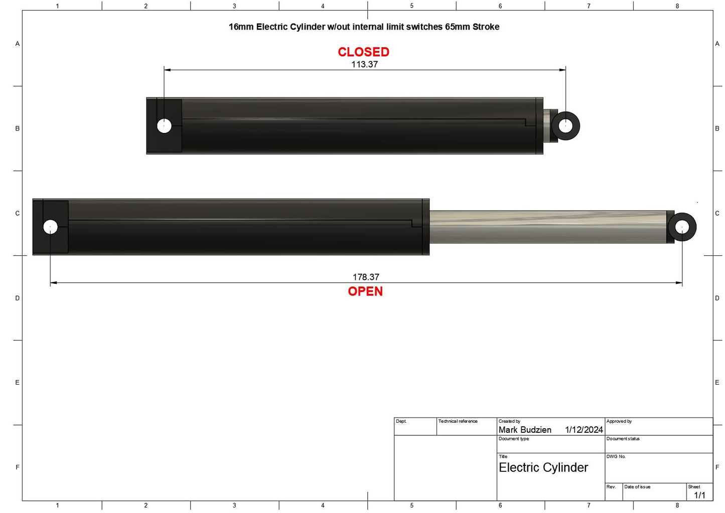 Electric Cylinder 12v