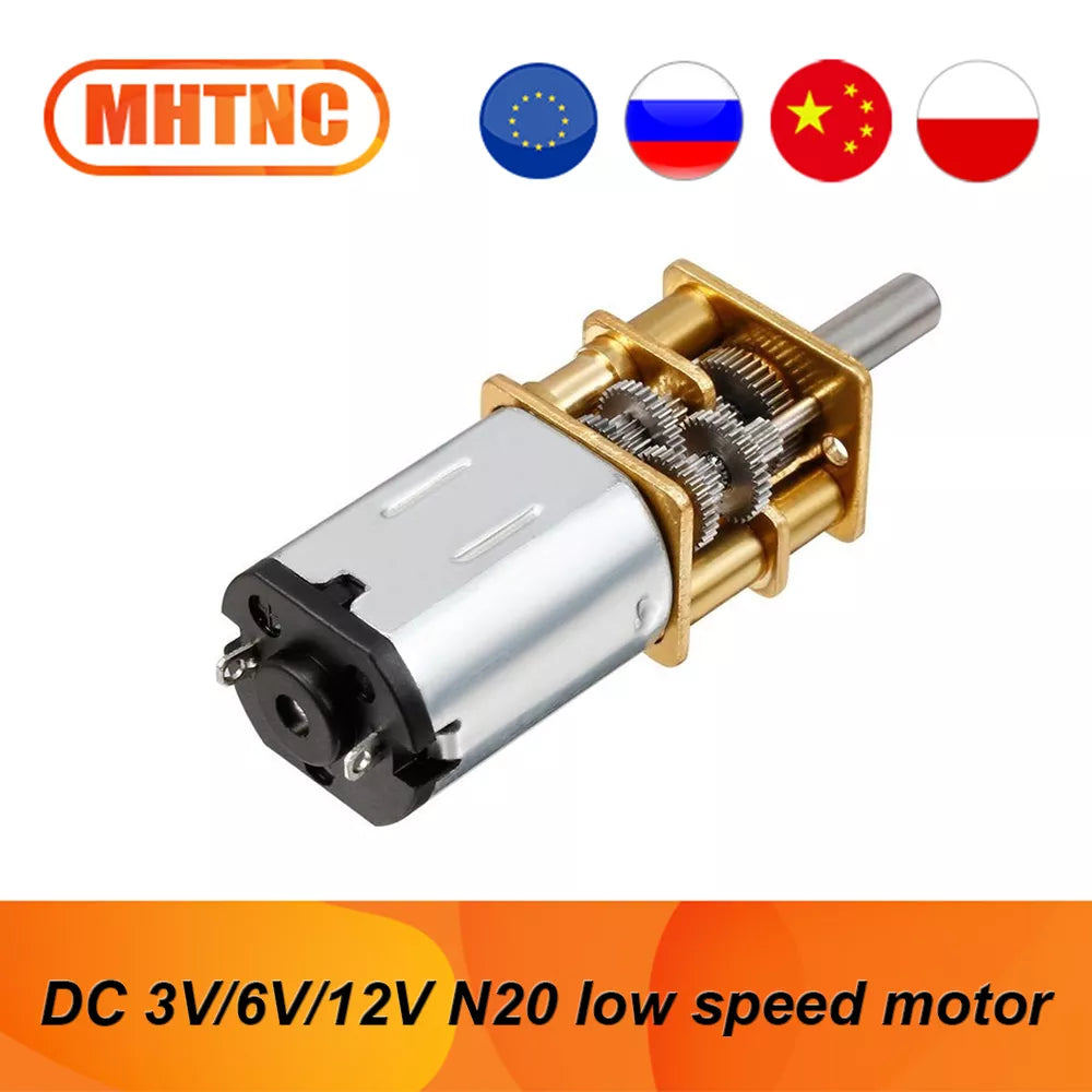 DC 3V/6V/12V GA12-N20 Micro Metal Gear Motor with Gearwheel brushed DC Motor 15/30/50/60/100/200/300/500/1000RPM low speed motor